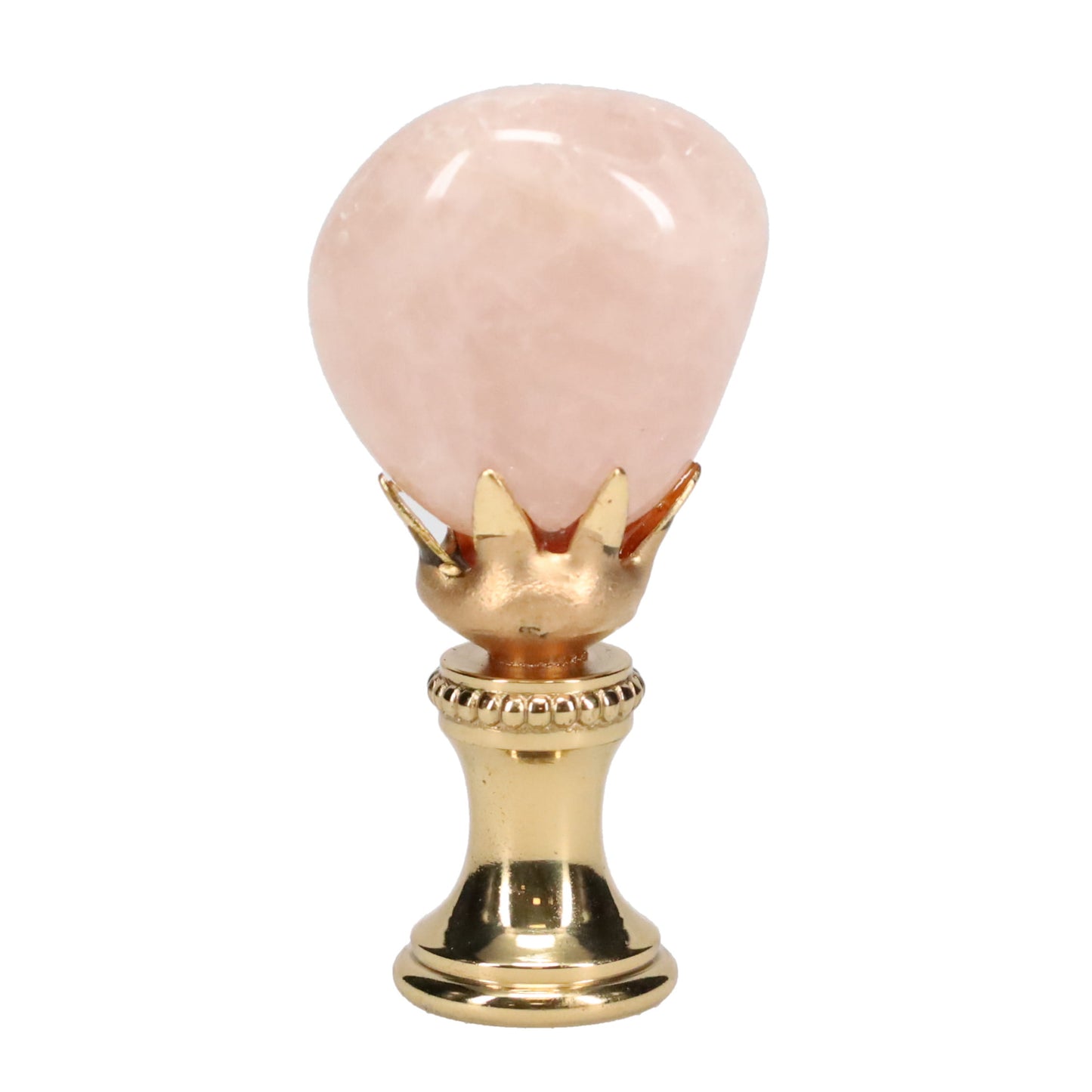 Brass Finial with Milky Quartz Stone, 1/4-27F Tap (15239)