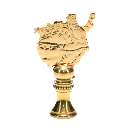 2-1/4" Tall Brass Finial, Santa Clause with Presents, 1/4-27F Tap (15247)