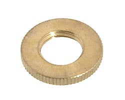 3/4" Dia. Knurled Brass Locknut, Your Choice of 1/8F, 1/4F, or 1/4-27F Tap (20711)