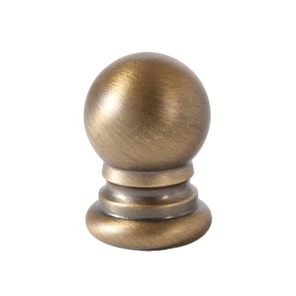 Ball Style Solid Brass Lamp Finial - Antique Brass, 1" ht. (21180A)