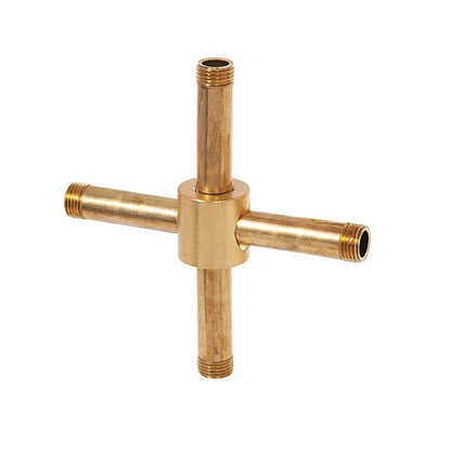 3/4 Inch Tall Antique Brass Finish 4-Way Brass Arm Back, 1/8F Tap (21200A)