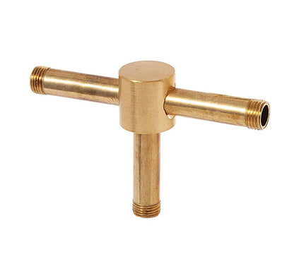 3/4 Inch Height Long 3-Way Glossy Black Finish Brass Armback, 1/8F Bottom and Sides (21206BL)