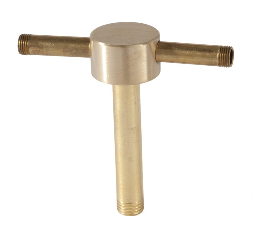 3/4 Inch Height Unfinished Brass Straight Disk 2-Way Arm Back, 1/4F x 1/8F (21250U)