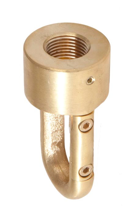 2-5/8" Tall Heavy Duty Brass Loop, 3/8F Tap, Unfinished Brass (21285U)