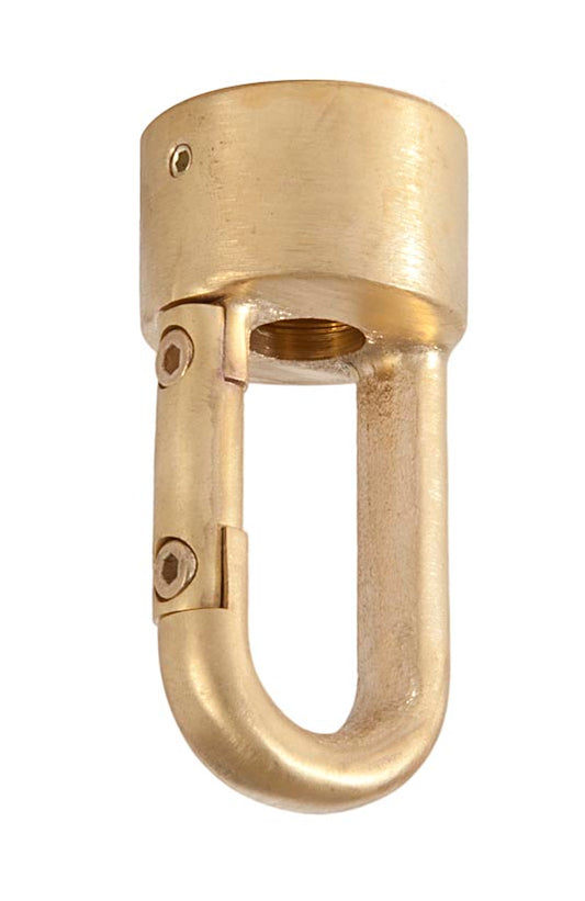 2-5/8" Tall Heavy Duty Brass Loop, 3/8F Tap, Unfinished Brass (21285U)