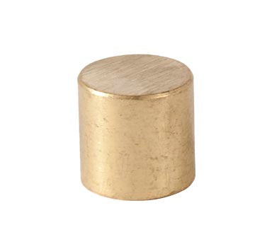 1/2" diameter x 1/2" tall Turned Brass Cylinder Knob or Finial, Tap 1/8F (21287U)