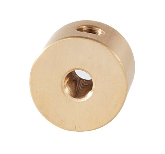 1 Inch Height, 3-Way Unfinished Brass Straight Disk Arm Back, 1/8F top, bottom, side (21294U)