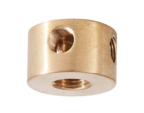 3/4 Inch Height, 4-Way Brass Straight Disk Arm Back, 1/4F bottom, 1/8F sides (21295U)