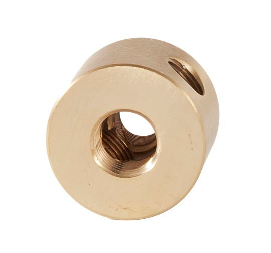 1 Inch Height, 4-Way Brass Straight Disk Arm Back, 1/4F bottom, 1/8F top & side holes (21296U)