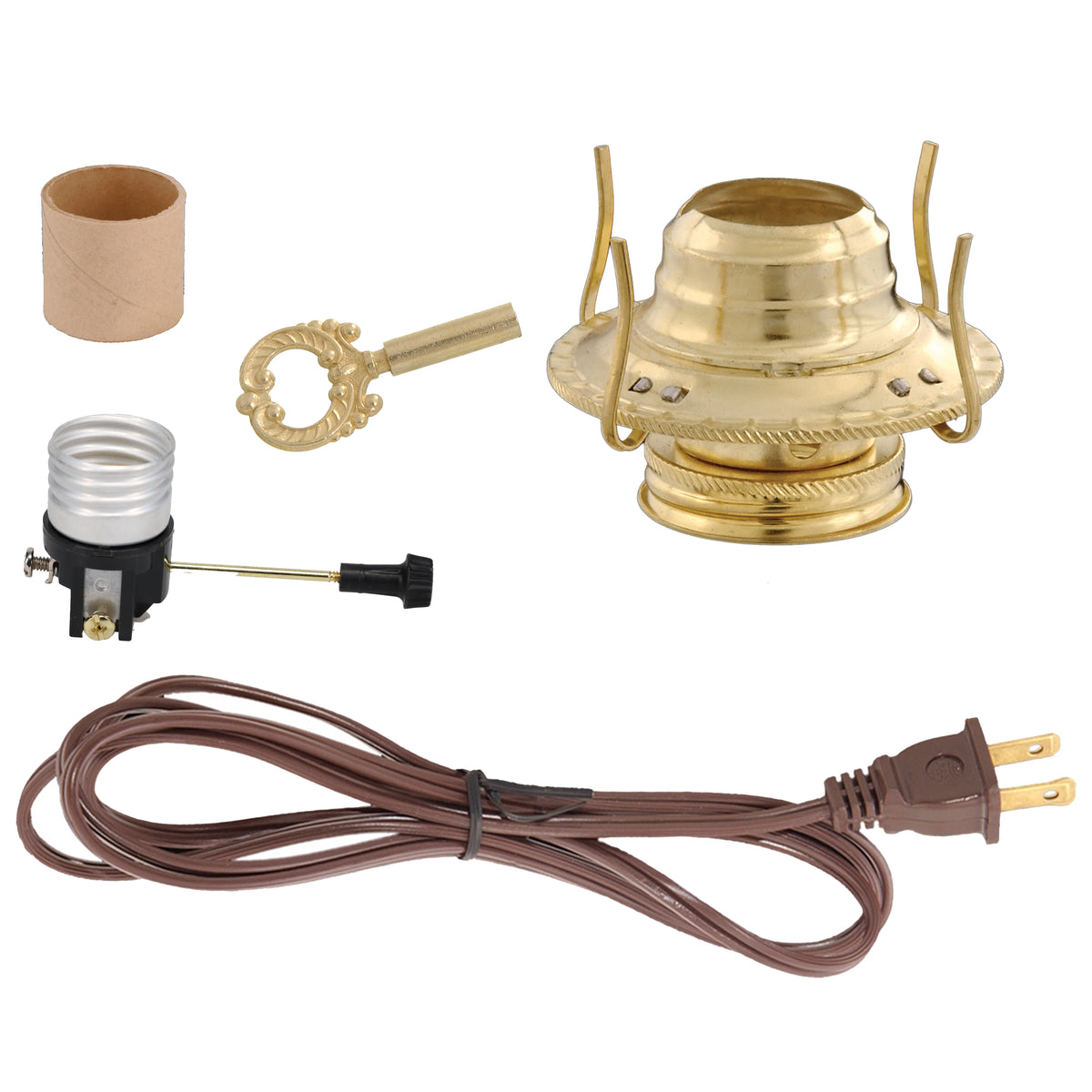 #2 Queen Anne Electric Burner, Brass Plated, Choice of Cord Color (30202B)