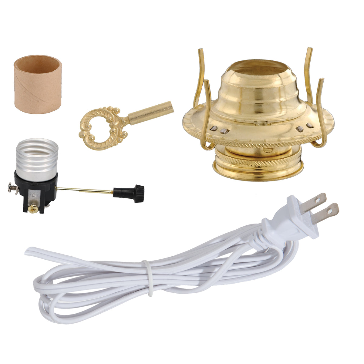 #2 Queen Anne Electric Burner, Brass Plated, Choice of Cord Color (30202B)