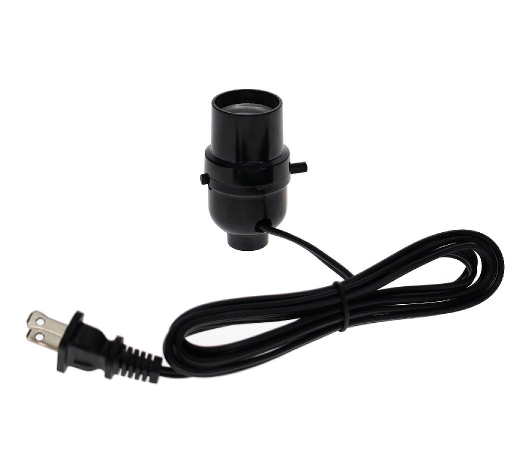 Black Plastic Push Thru Socket with 6' Cord (30339B)