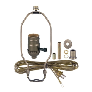 Antique Brass or Antique Bronze Finish Table Lamp Wiring Kit with Turn Knob Socket (30551A10)
