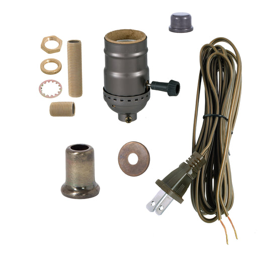 Antique Bronze Finish Table Lamp Wiring Kit with Turn Knob Socket (30551B)