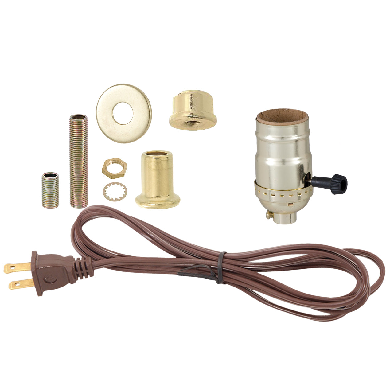 Brass Table Lamp Wiring Kit with 3-way Socket (30551P)