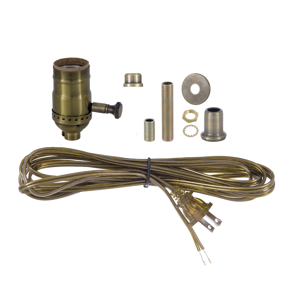 Antique Brass Table Lamp Wiring Kit With Full-range dimmer Socket (30554A)