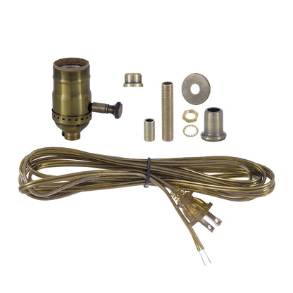 Antique Brass Table Lamp Wiring Kit With Full-range dimmer Socket (30554A)