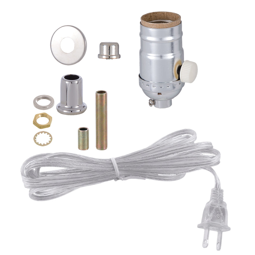 Nickel Table Lamp Wiring Kit With Full-range dimmer Socket (30554N)