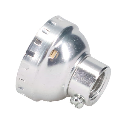 Nickel Plated Finish Aluminum E-26 Lamp Socket Cap, Tap 1/4 IP (40298SNSS)