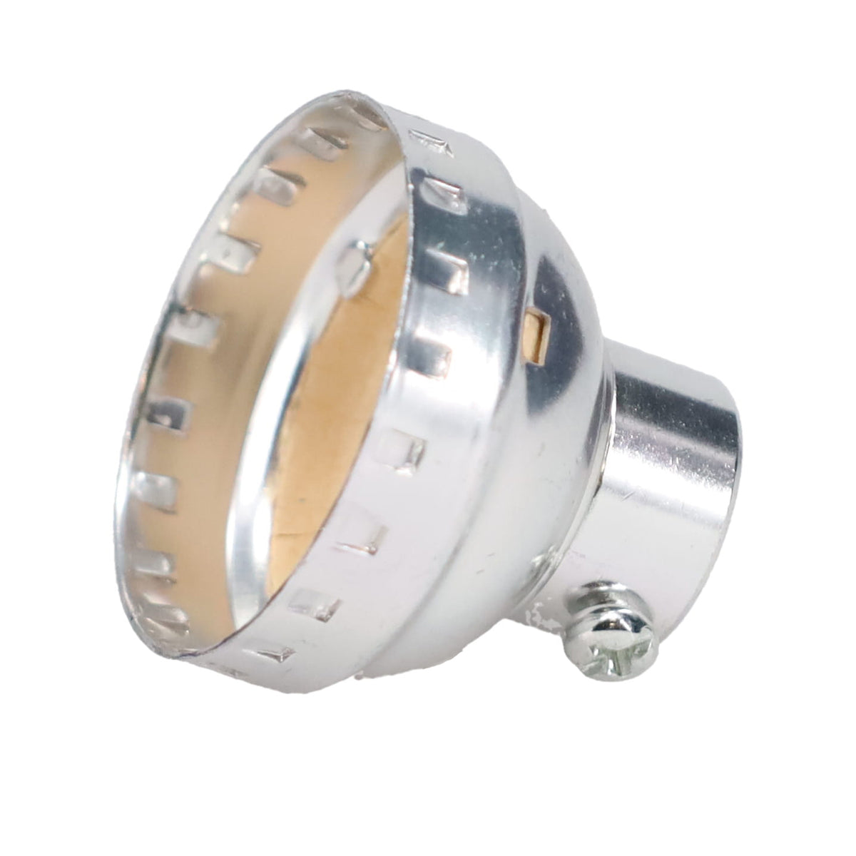 Nickel Plated Finish Aluminum E-26 Lamp Socket Cap, Tap 1/4 IP (40298SNSS)