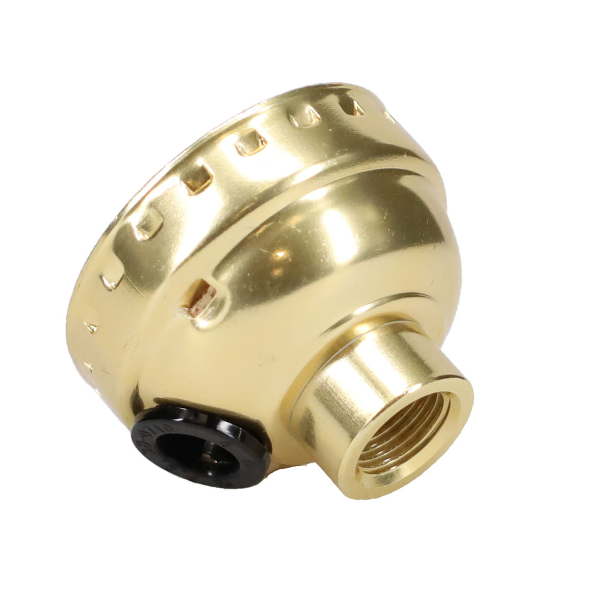 Brass Plated Finish Aluminum E-26 Socket Cap with Side Hole (40301i)