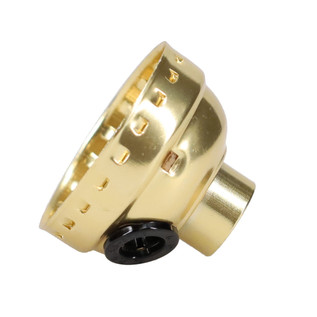 Brass Plated Finish Aluminum E-26 Socket Cap with Side Hole (40301i)