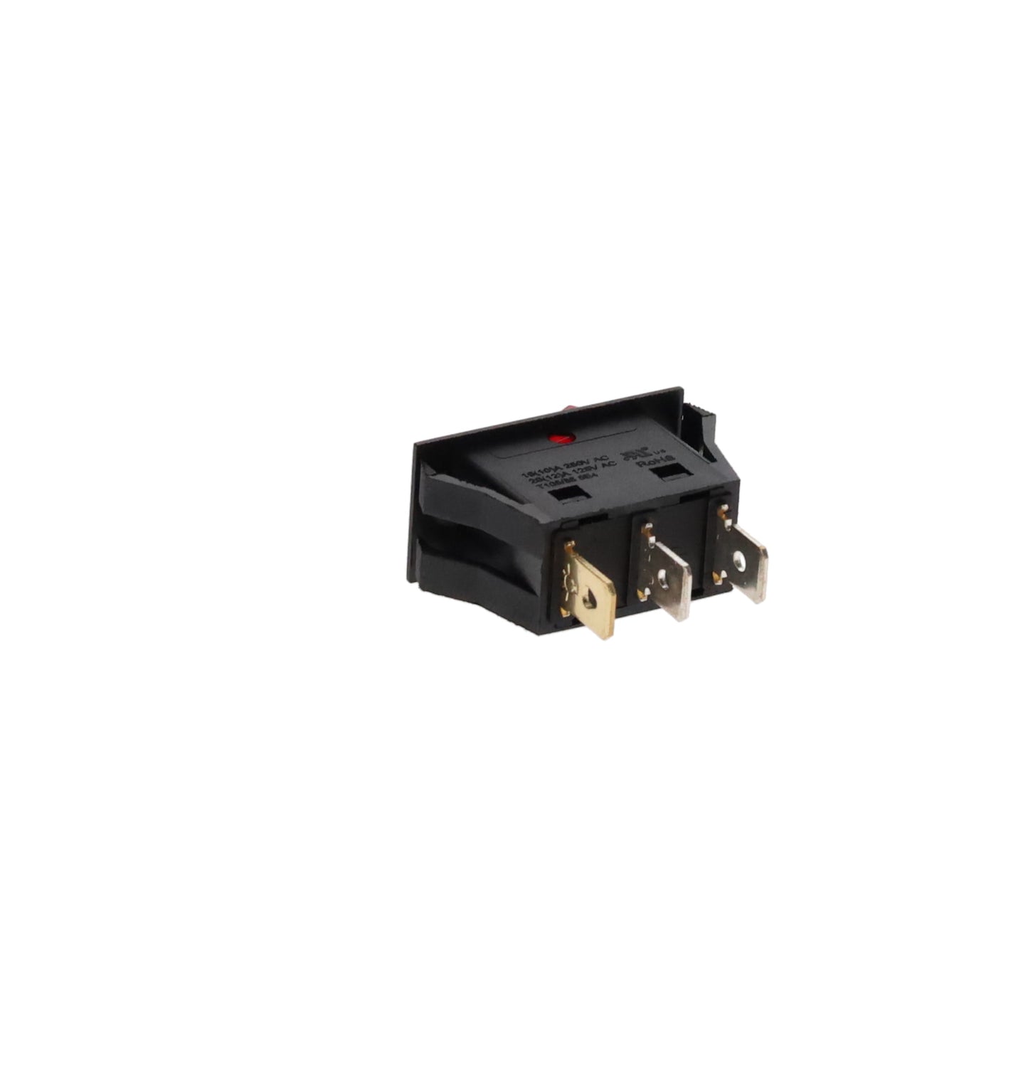 Rectangular Black Snap in Rocker Switch 3 Wire (40417)