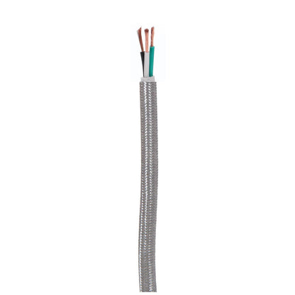 18/3 SVT-B Dark Gray Color Rayon Covered Wire Lamp Cord, 3-wire, Choice of Length (46592)