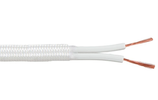 White 18 Gauge SPT-2 Rayon Parallel Lamp Cord, Choice of Length (46633W)