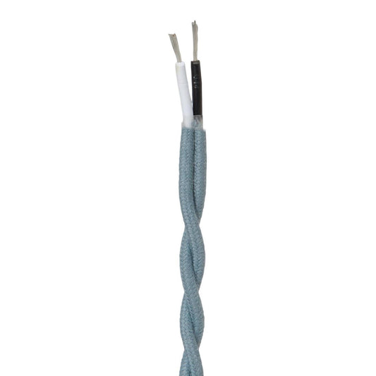 Slate Blue Colored 18 Gauge 2-Wire Cotton Covered Twisted Pair Lamp Cord, Choice of Length (46662SB)
