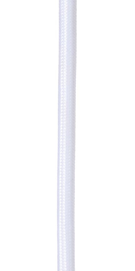 White Color, Fabric Covered 18/3, SVT-B Fabric Lamp Cord - Choice of Length (46689W)