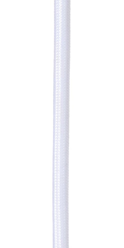 White Color, Fabric Covered 18/3, SVT-B Fabric Lamp Cord, 3-Wire, Choice of Length (46689W)