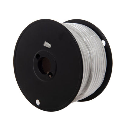White Color, Fabric Covered 18/3, SVT-B Fabric Lamp Cord, 3-Wire, Choice of Length (46689W)