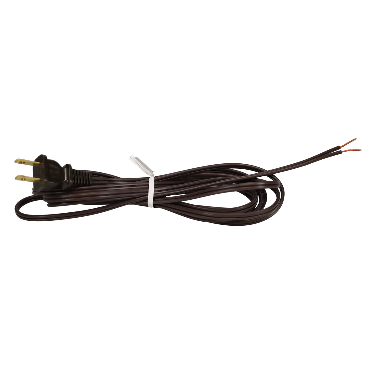 12' Long Dark Brown, 18/2 Plastic Covered Lamp Cord (46905)