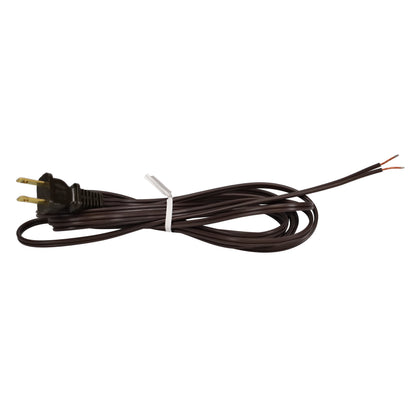 12' Long Dark Brown, 18/2 Plastic Covered Lamp Cord (46905)