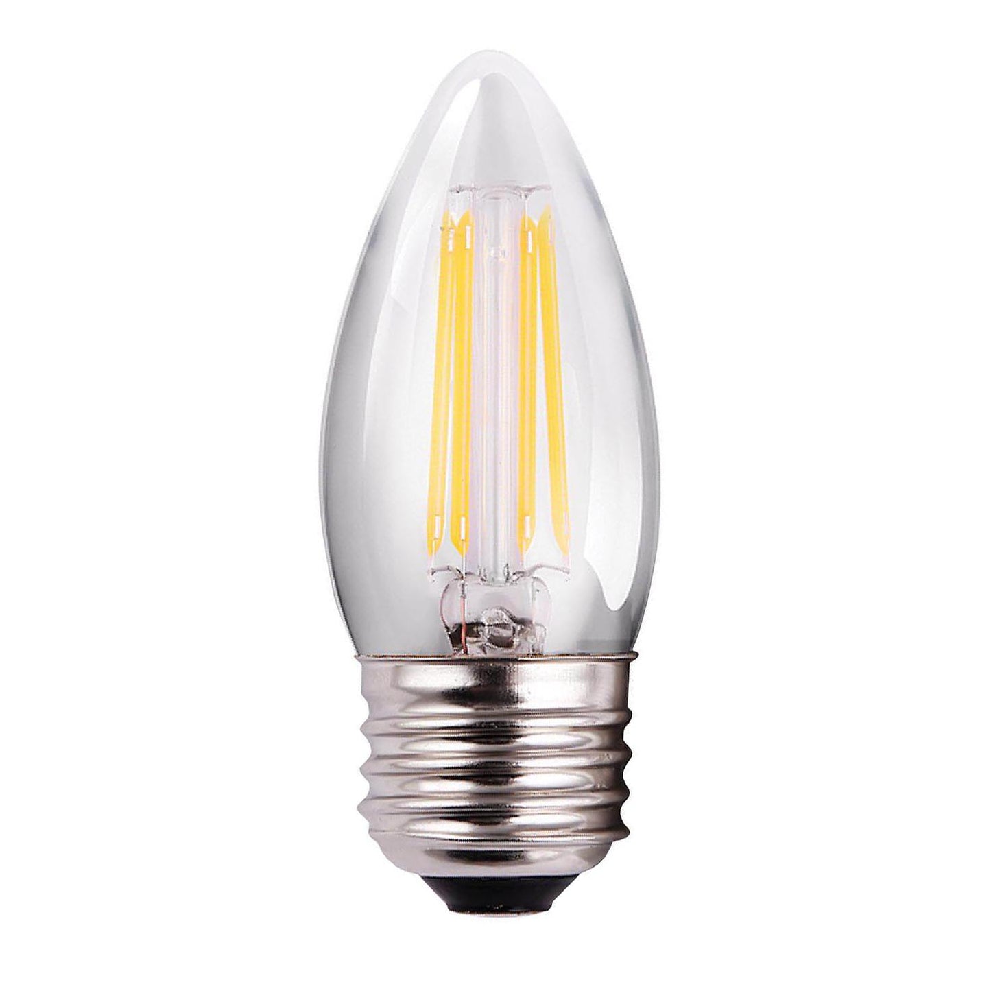 5 Watt (40 watt equivalent) B10 Antique Style LED Light Bulb with Clear Glass, Squirrel Cage Filament (47248)