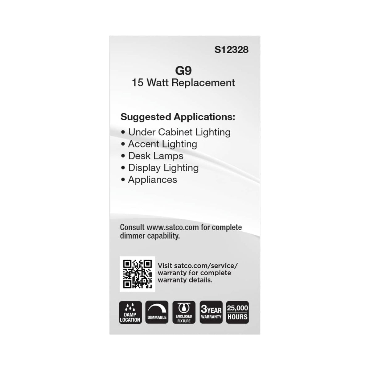 15 Watt Equivalent Dimmable G9 Base LED Light Bulb (47271)