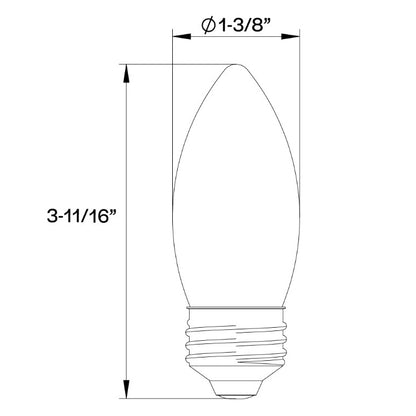 Clear 3.3W, 40W Equivalent E-26 LED Dimmable B11 Bulb (47318)