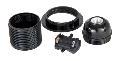 Keyless 4 Piece Threaded Phenolic E26 Socket with Captive Ring (47664)