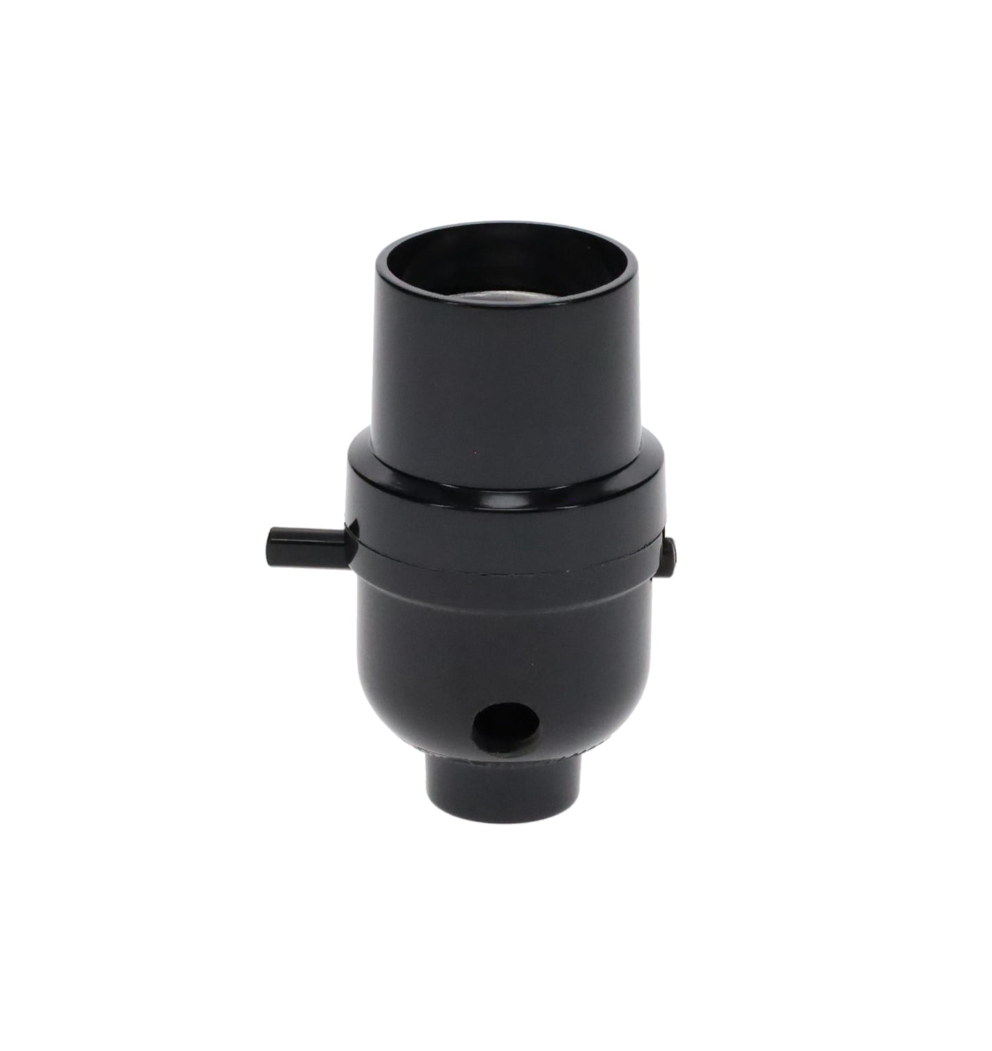 Tall Push Through Phenolic Socket, Medium Base, No UNO Threads, Side Outlet (47688)