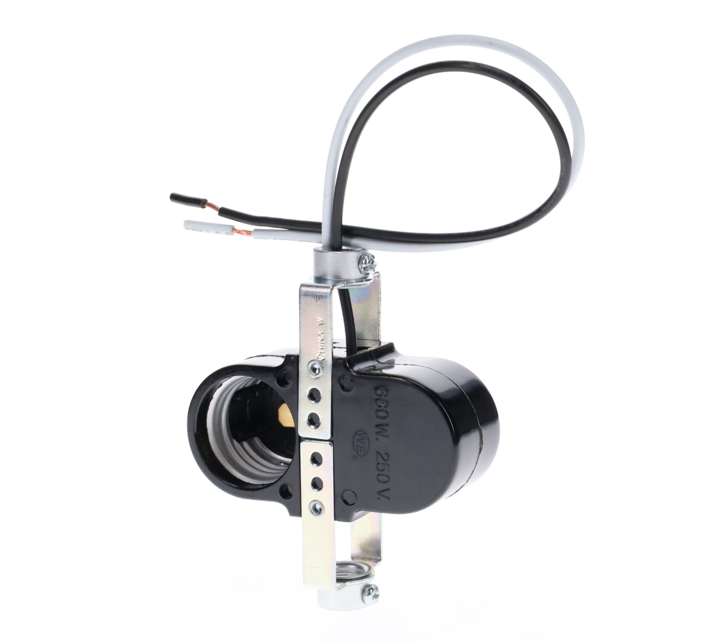 3-1/2" Tall Double Edison Base Socket (E26), 8" Leads, 1/8IP (47701)