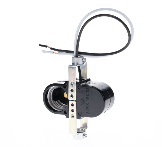 3-1/2" Tall Double Edison Base Socket (E26), 8" Leads, 1/8IP (47701)