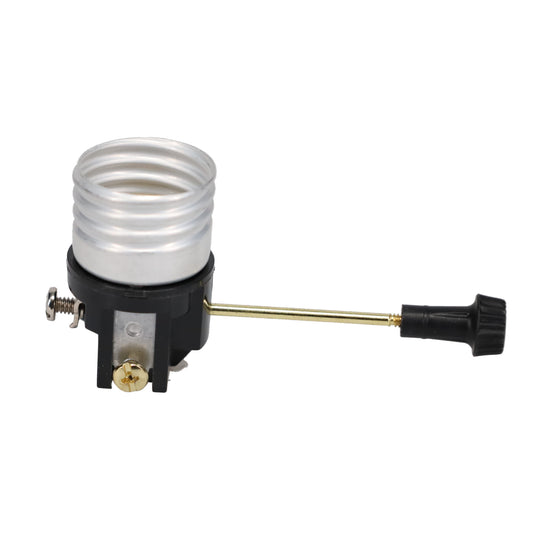 On/Off Medium Base E26 Socket Interior with 2-1/8" Mandrel & Brass Stem (48200BR)