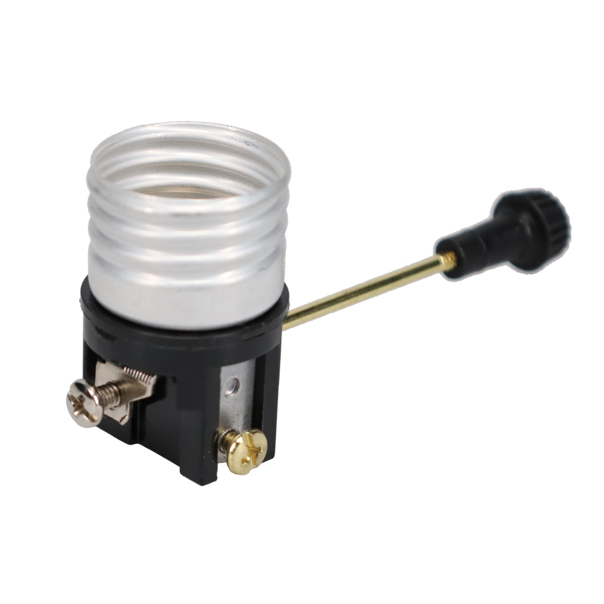 On/Off Medium Base E26 Socket Interior with 2-1/8" Mandrel & Brass Stem (48200BR)