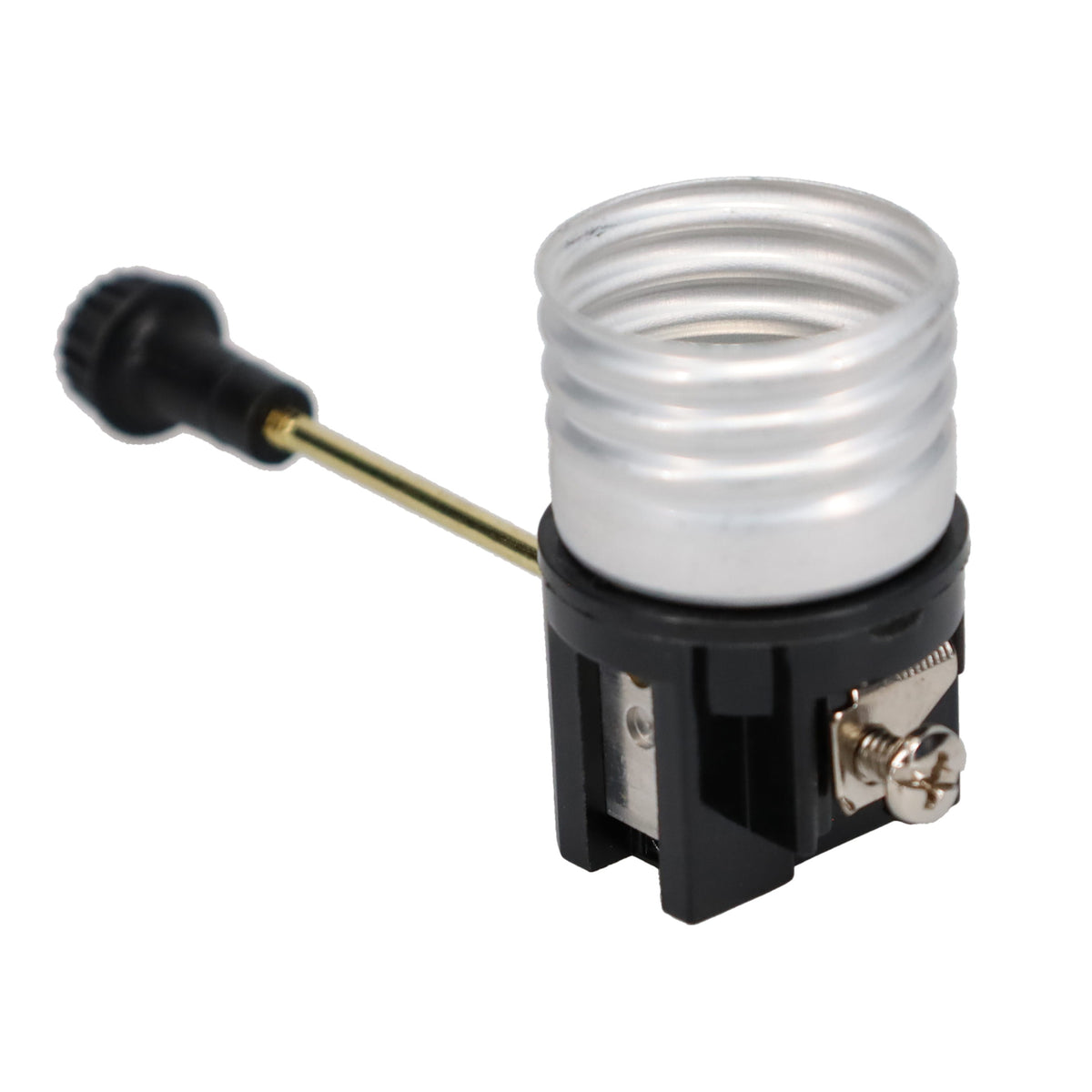On/Off Medium Base E26 Socket Interior with 2-1/8" Mandrel & Brass Stem (48200BR)