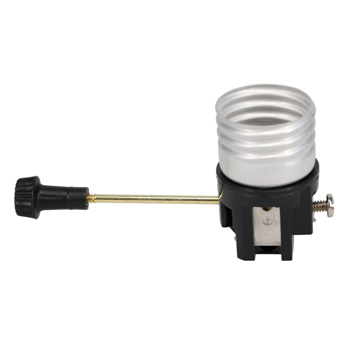 On/Off Medium Base E26 Socket Interior with 2-1/8" Mandrel & Brass Stem (48200BR)