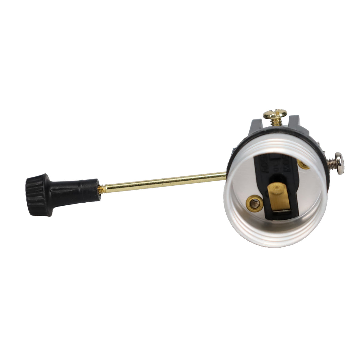 On/Off Medium Base E26 Socket Interior with 2-1/8" Mandrel & Brass Stem (48200BR)