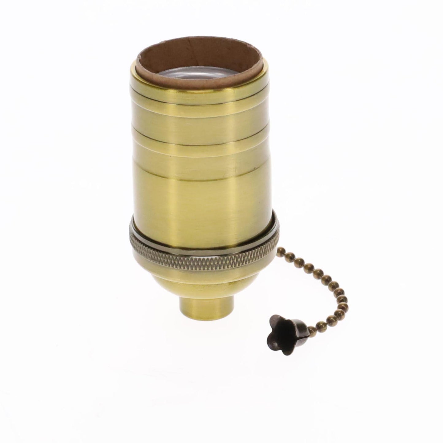 Brass On/Off Pull Chain Socket, No UNO Threads, Antique Brass (48254A)