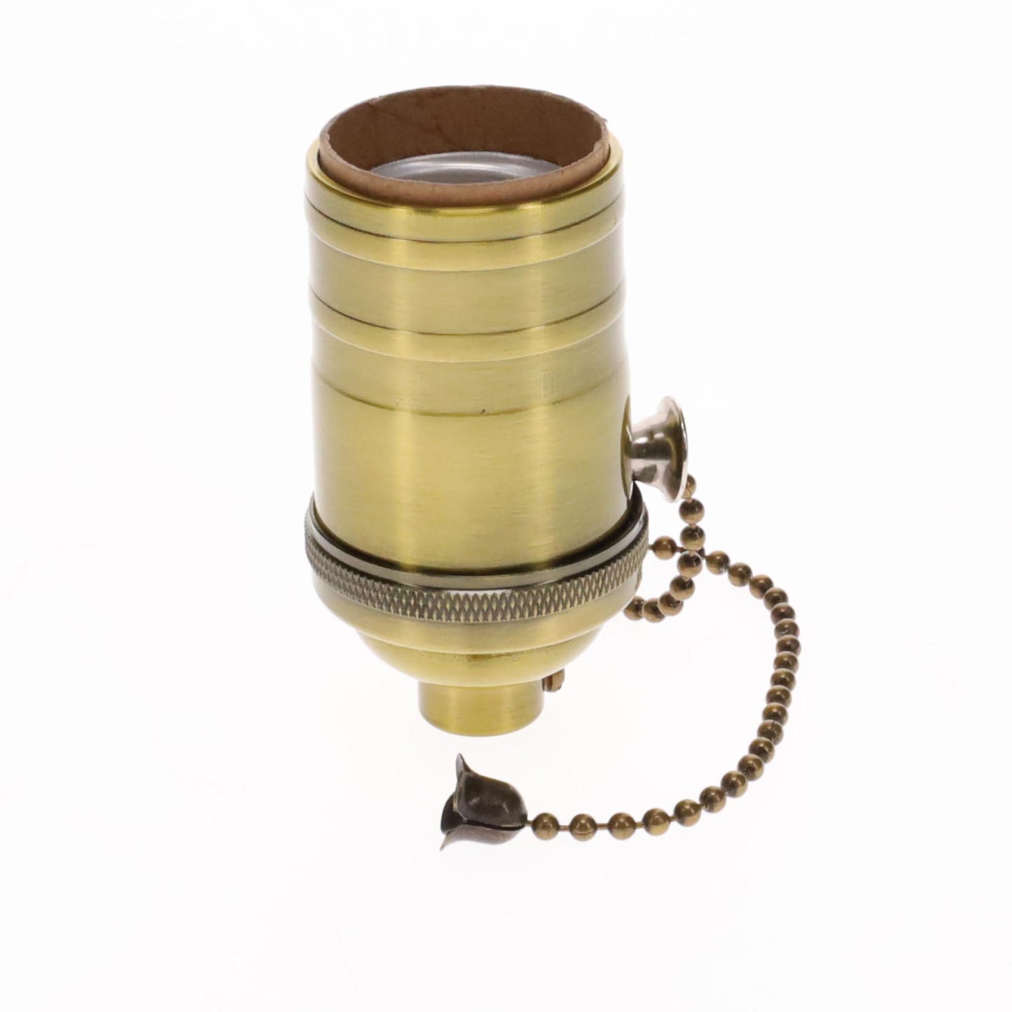 Brass On/Off Pull Chain Socket, No UNO Threads, Antique Brass (48254A)