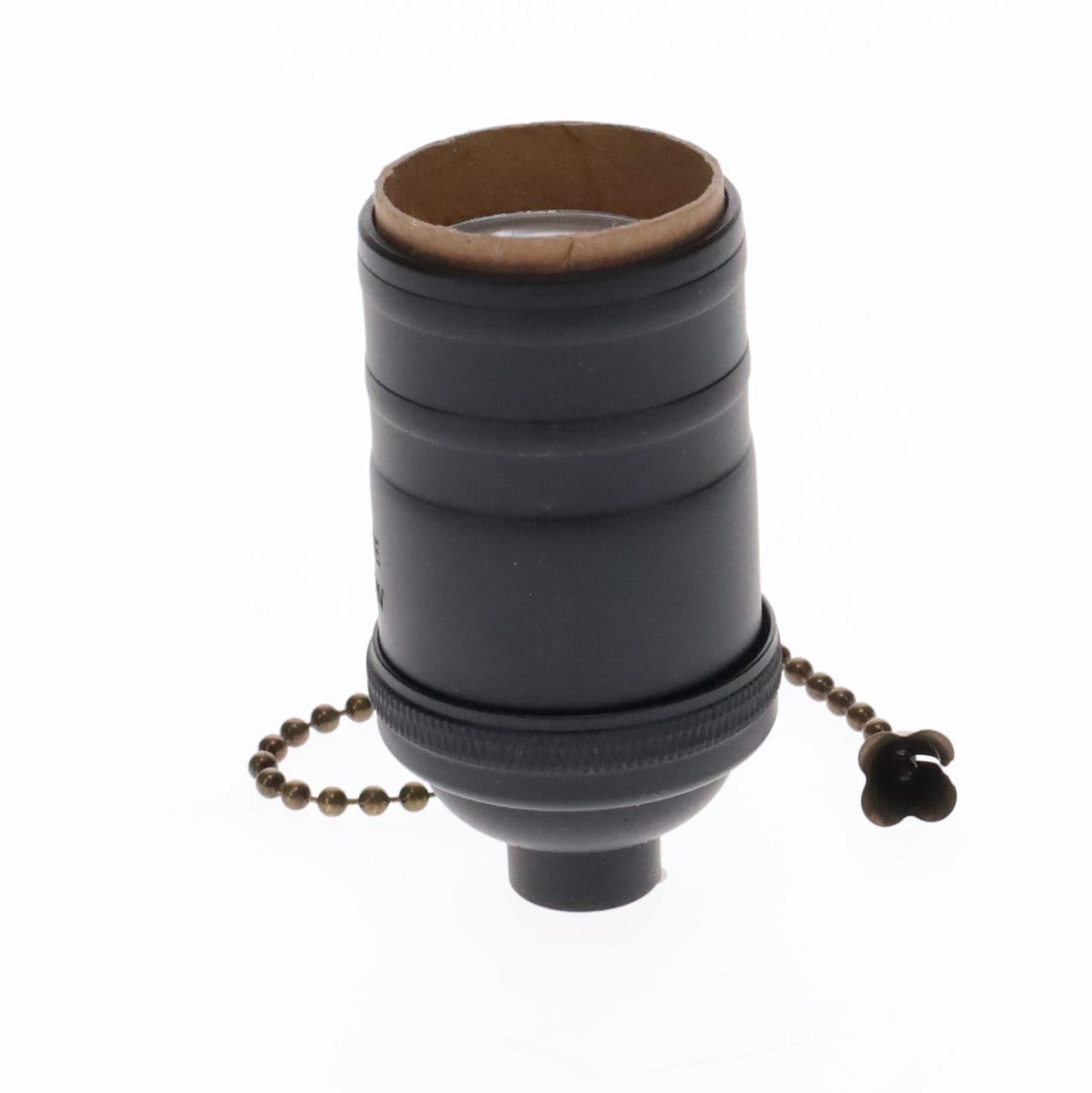 Satin Black Finish Brass Socket, On/Off Pull Chain, No UNO Threads (48254BK)